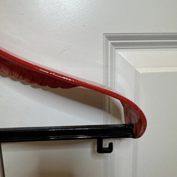 Vintage Hand Painted Flamingo Clothes Hanger 17" Wide Shoulder Coat Hanger RARE - Picture 7 of 15